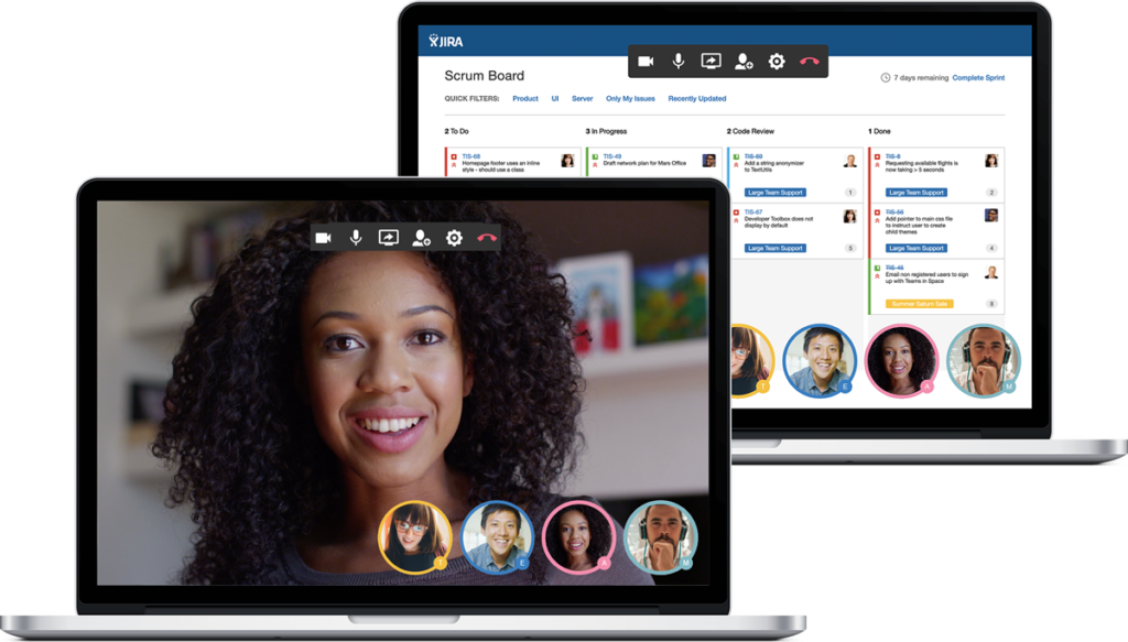 Atlassian HipChat Video and Scrum Board